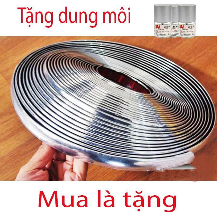 Nẹp viền kính ô tô mạ crom cao cấp, tặng kèm keo 3M (15mét 1 Cuộn )