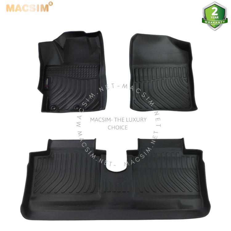 Thảm lót sàn xe ô tô Toyota Vios 2014 - nay Nhãn hiệu Macsim chất liệu nhựa TPE màu đen hàng loại 2