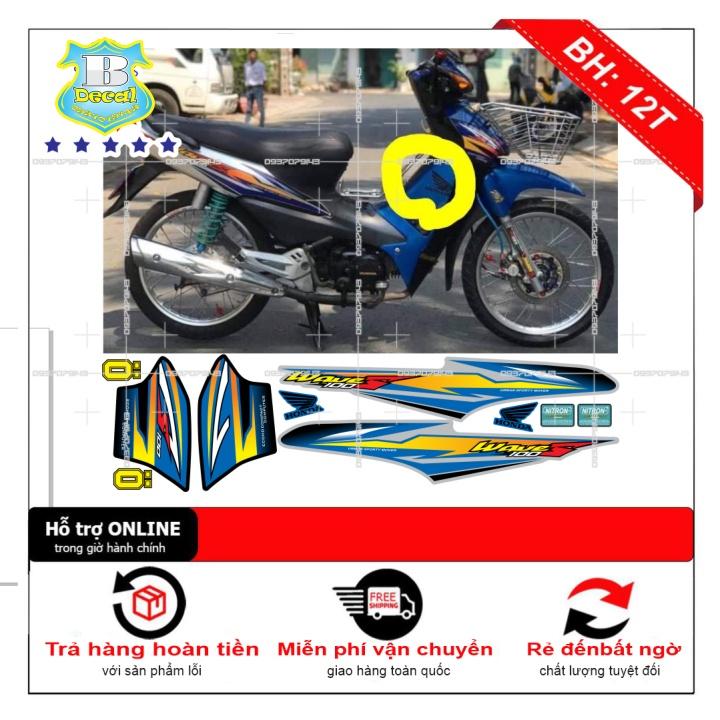 Tem rời wave S 100 bạc xanh đen