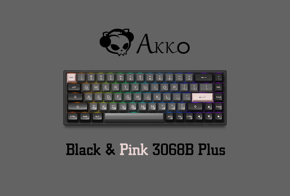 Bàn phím cơ AKKO 3068B Black & Pink - Hàng chính hãng