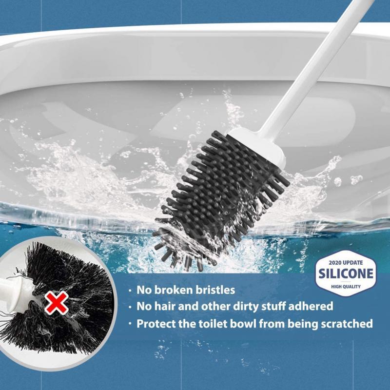 Bàn Chải Vệ Sinh Toilet Bằng Silicon Có Tay Cầm Tiện Lợi