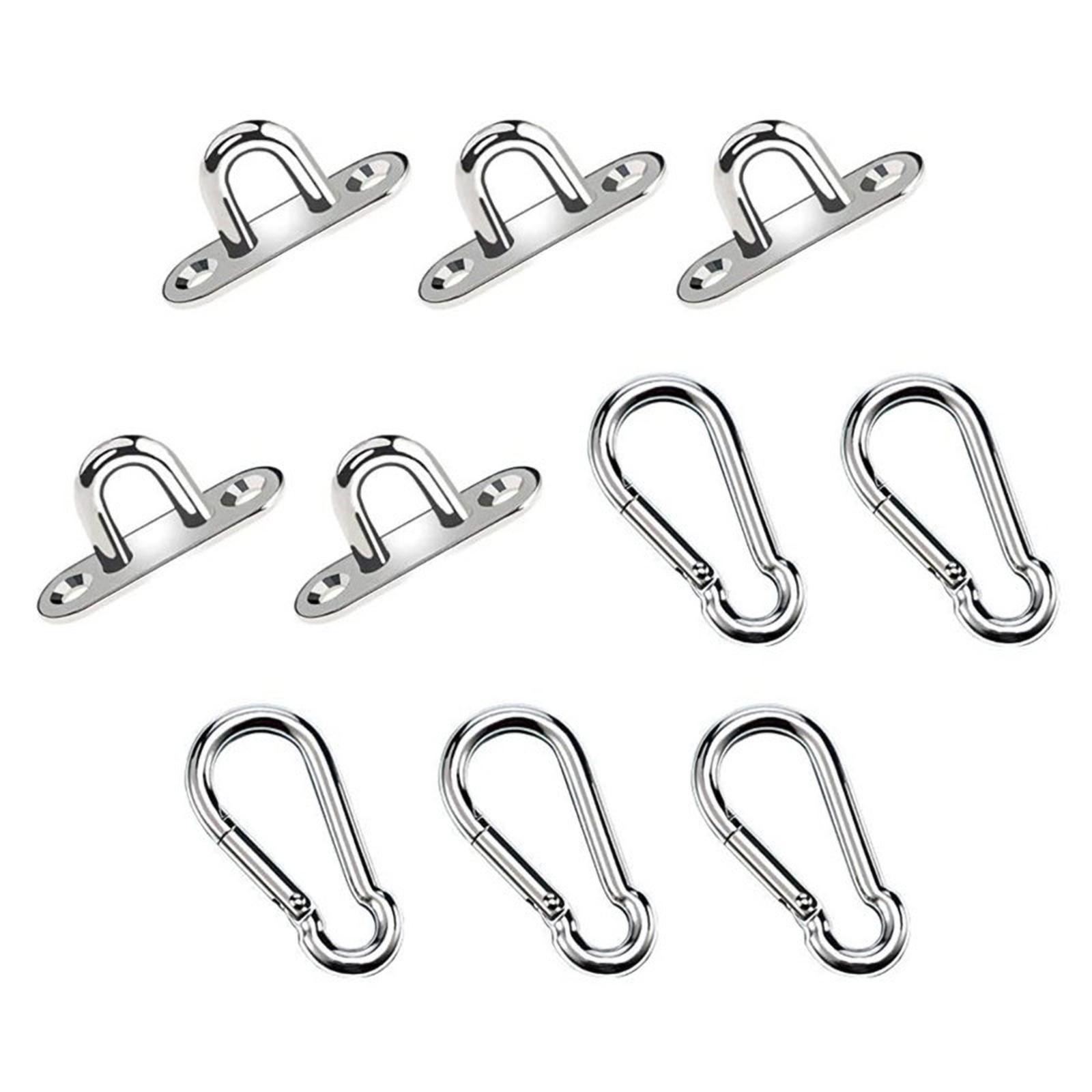 Pad Eye Plate Hanging Hardware Fitting Set Solid Swing Hook Heavy Duty Metal Staple Hooks for Camping Home Use Shade Sail Yoga Training