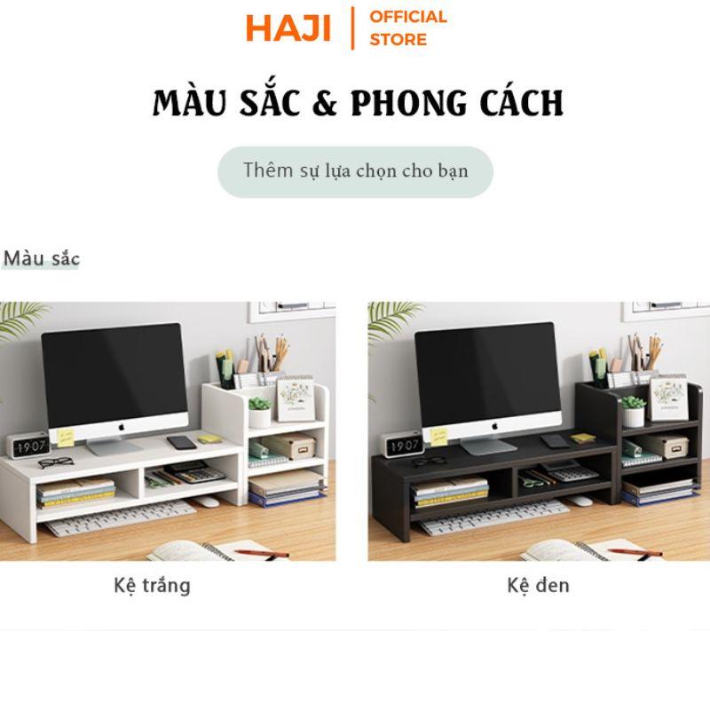 Kệ đỡ máy tính HAJI chống gù lưng khi làm việc, Kệ sách để bàn nhiều ngăn thiết kế thông minh, có 2 màu lựa chọn A184