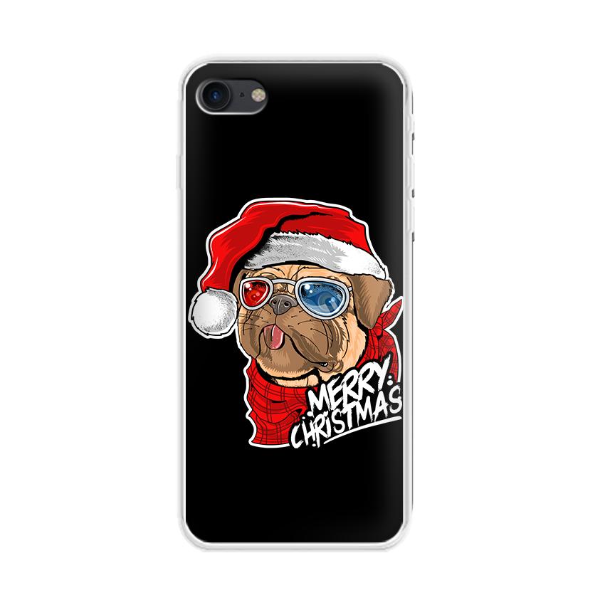 Ốp lưng dẻo cho điện thoại Iphone 7/ Iphone 8 - 01013 7934 BULLDOG01 - In hình Bulldog chúc mừng Giáng Sinh - Hàng Chính Hãng