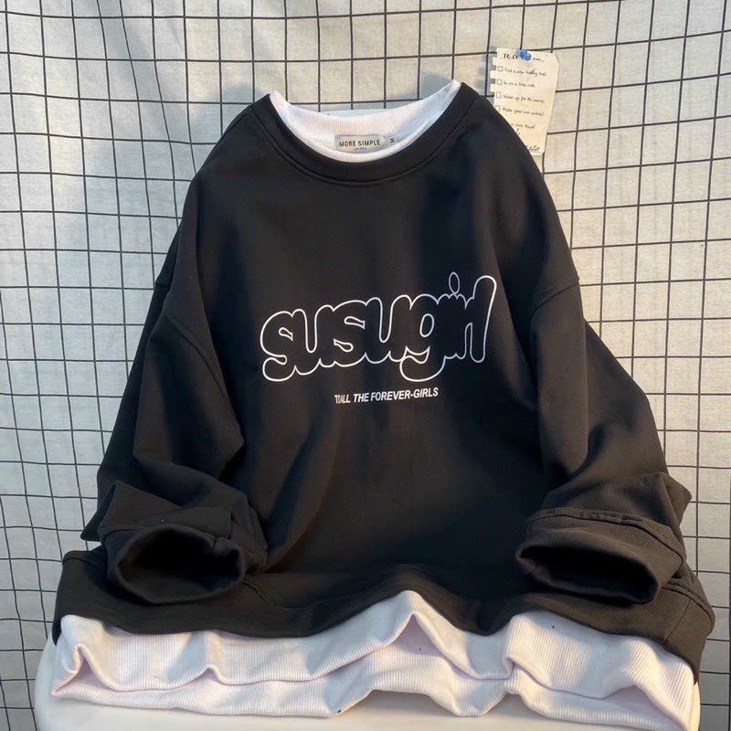 Áo sweater in susugril, form dưới 70kg. Tay phồng
