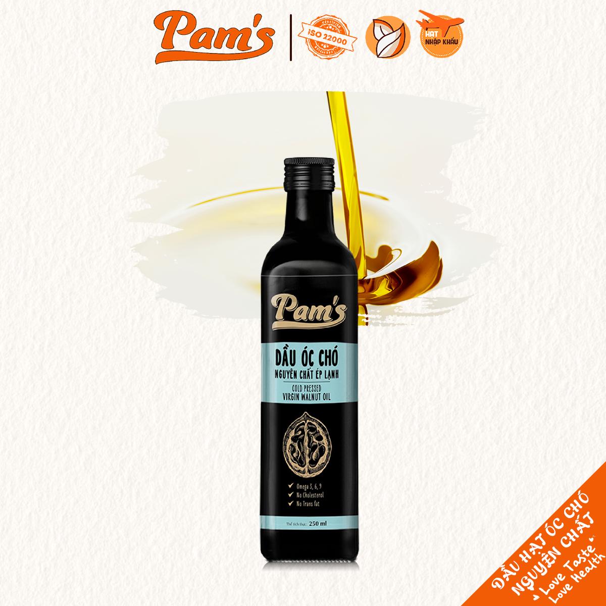 Dầu Óc Chó Nguyên Chất Ép Lạnh PAMS 250ml