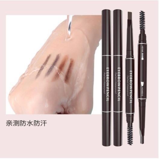 Chì kẻ lông mày hai đầu không thấm nước tiện dụng, bút kẻ chân mày lâu trôi hai đầu Eyebrow Pencil