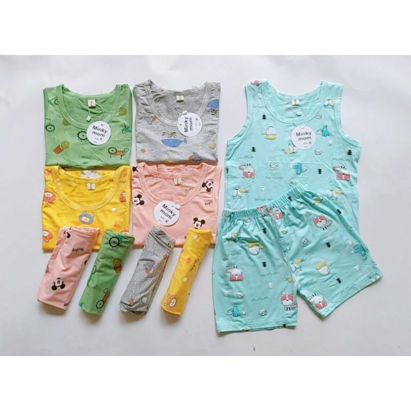 Bộ Ba lỗ Thun lạnh Minky Mom SIZE ĐẠI mềm mịn mát cho bé trai bé gái từ 15-28kg