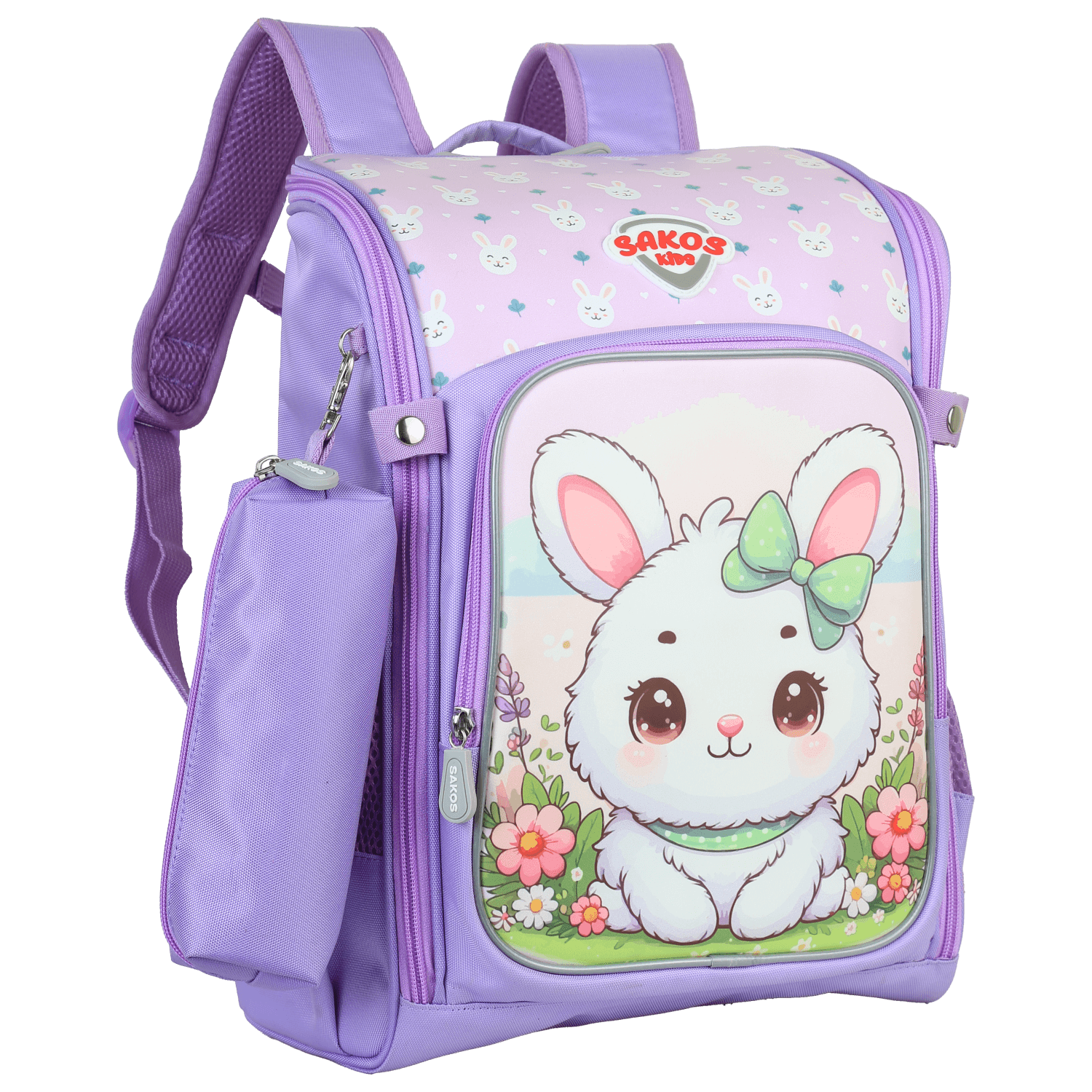 Ba Lô Học Sinh Kid Bingo Kèm Bóp Viết - Sakos SBO020LBNG00 - Lilac Bunny