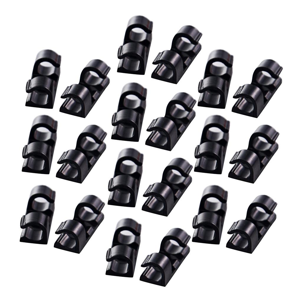 Mount Clip Wire Electrical Cable Clamp Holders Plastic Self-Adhesive 20pcs