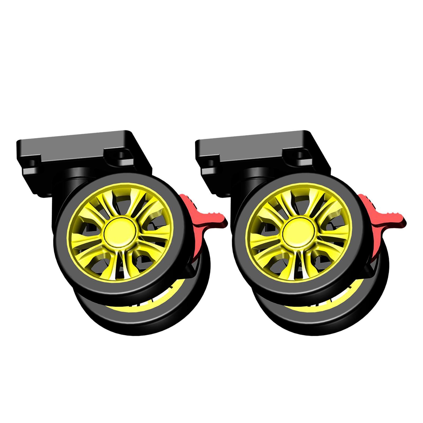 2x Luggage Suitcase Replacement Wheels with Brake Durable for Suitcase