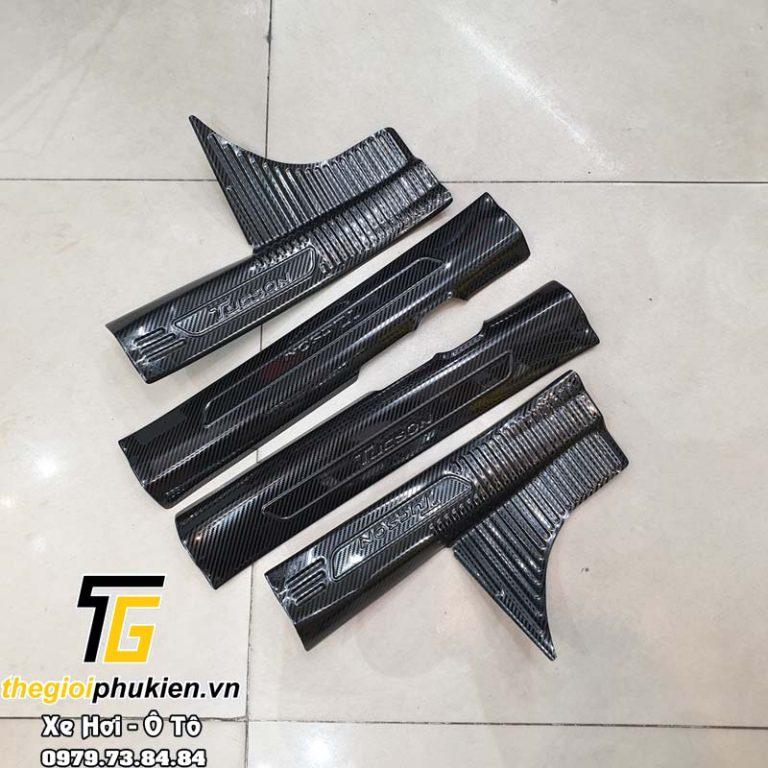 Bộ Ốp bậc cửa, Nẹp bước chân carbon, cacbon Hyundai Tucson 2022