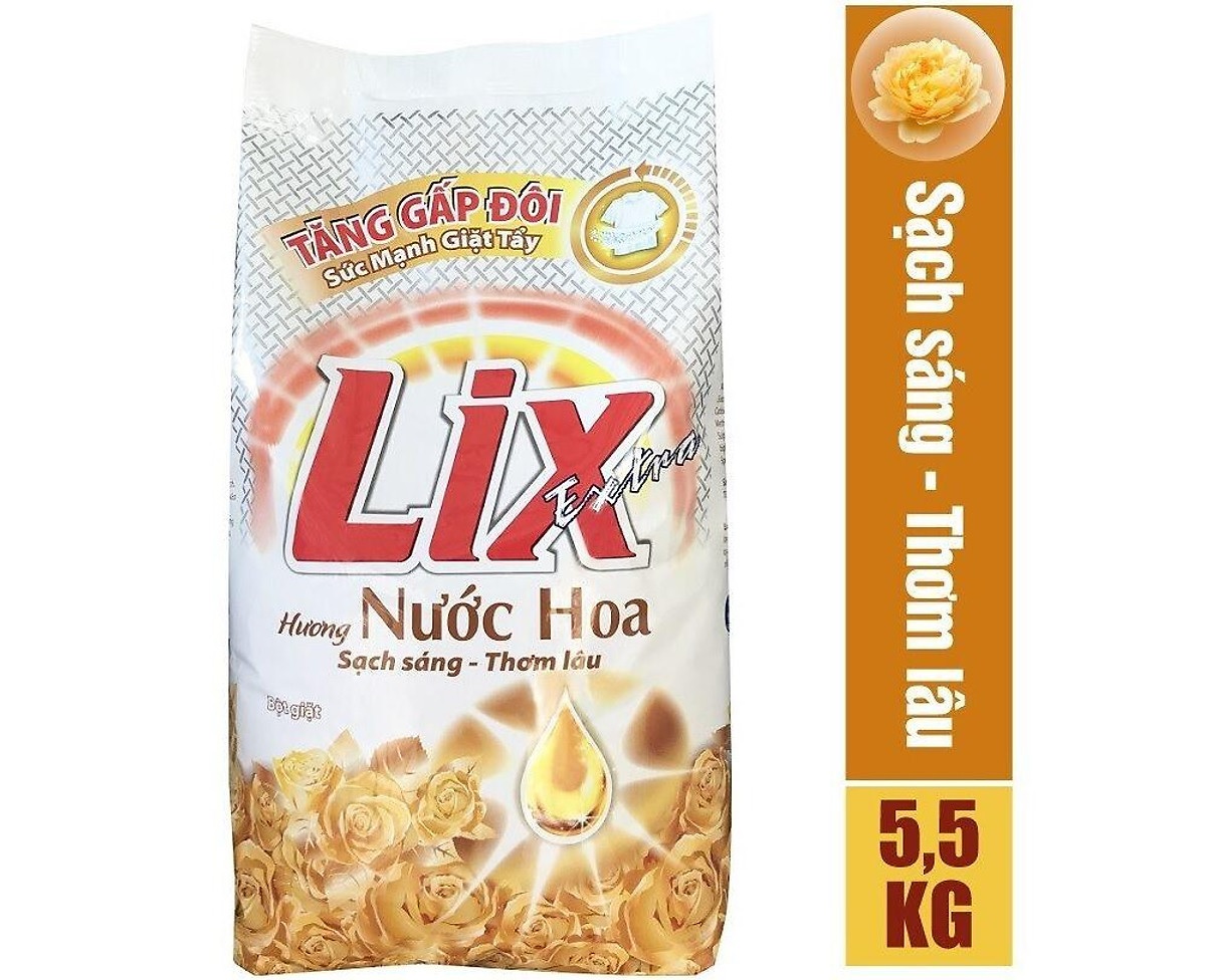 Bột Giặt LIX Extra Hương Nước Hoa 5.5Kg EH554 - Tăng Gấp Đôi Sức Mạnh Giặt Tẩy