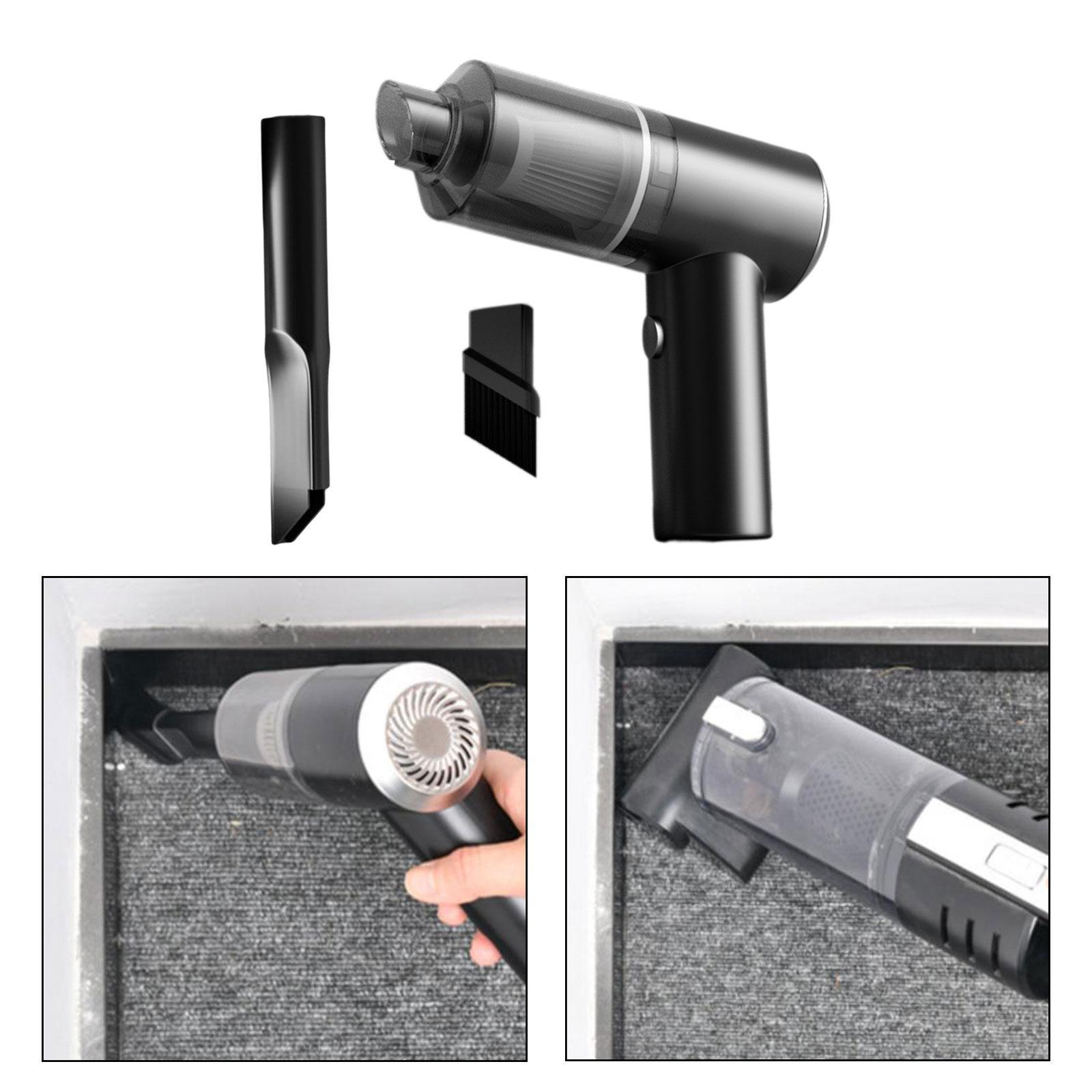 Mini Cordless Handheld Vacuum Cleaner with LED Light Detachable Black