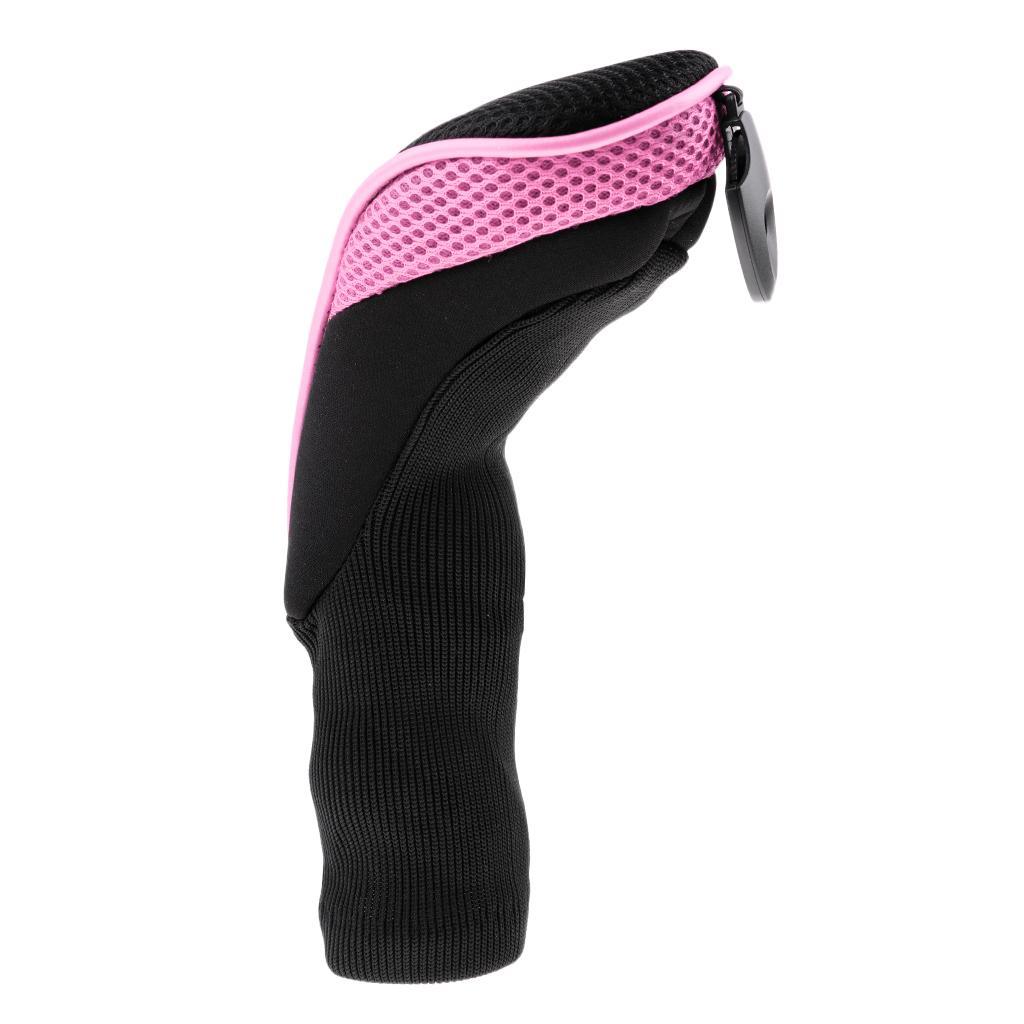 3pcs Long Neck Golf Club Head Cover Wood Headcover for  Women Black