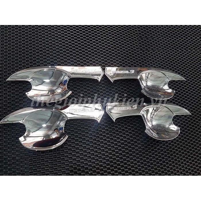 Bộ ốp tay nắm, hõm cửa xe Mazda 3 mạ Crom