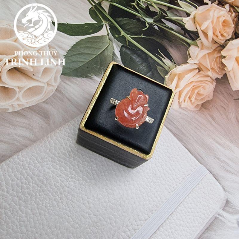 NHẪN BẠC HỒ LY - TỲ HƯU ĐÀO HOA