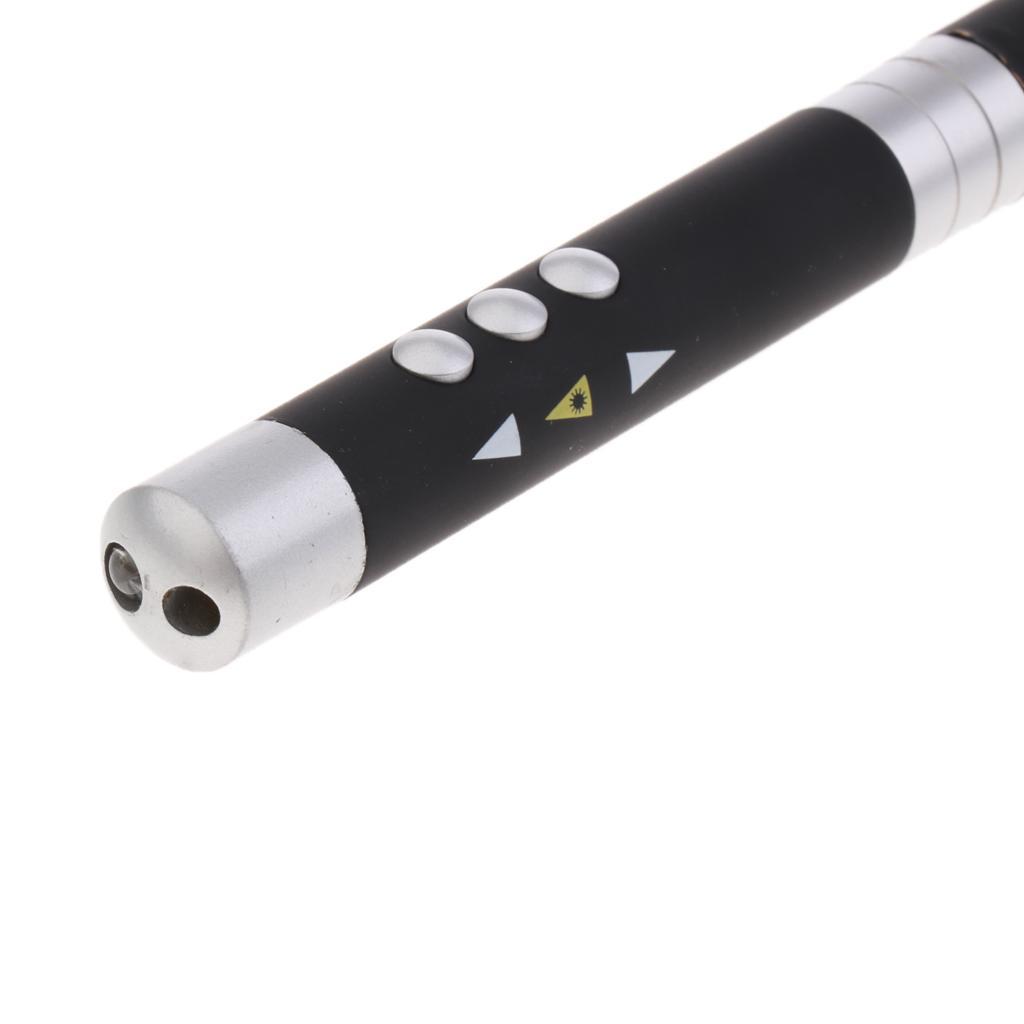 Wireless Presenter PPT Page Pen Clicker Remote Control USB Pointer Black