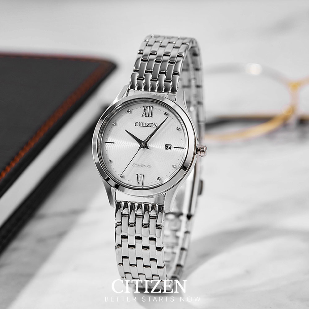 Đồng Hồ Nữ Citizen Dây Thép Không Gỉ EW2530-87A - Mặt Trắng