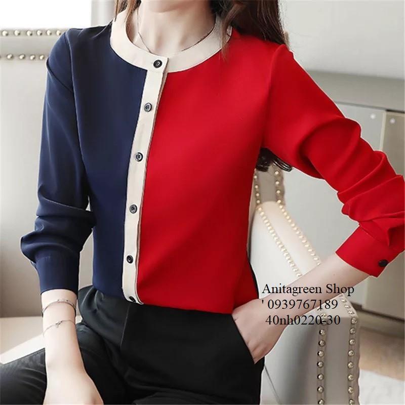 40nh0220-SƠ MI NỮ 2 MÀU TAY DÀI s-6xl