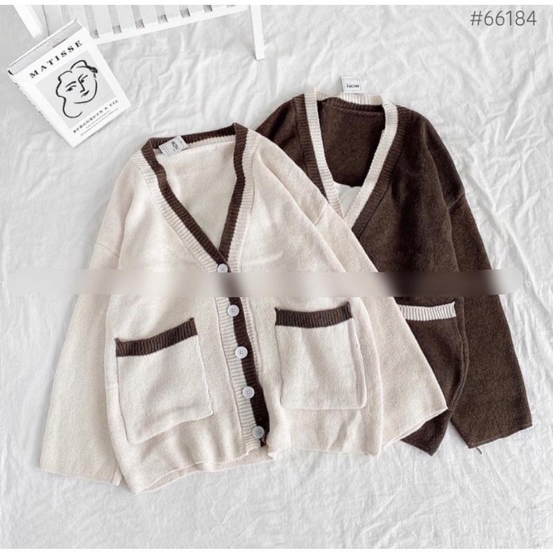 Áo cardigan trơn viền - ảnh thật 3 màu