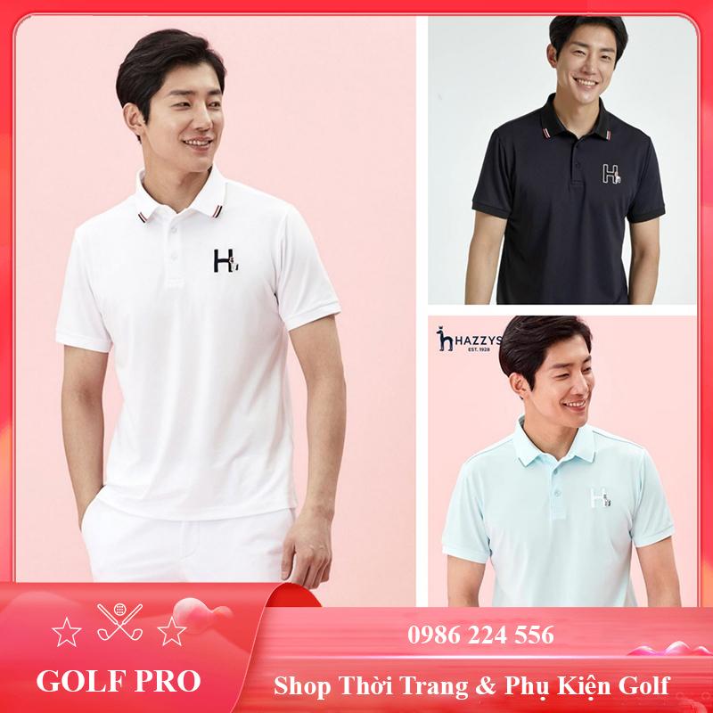 Áo golf nam Hazzys cộc tay phông thể thao golf thoáng khí thấm hút mồ hôi cực tốt