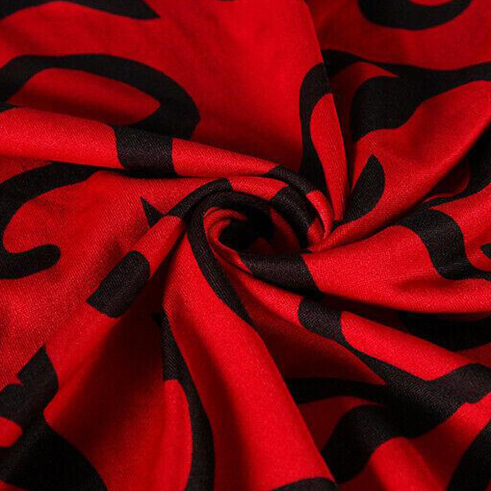 Indoor Outdoor Patio Round Fitted Tablecloth,Elastic Edge Waterproof Cover Red