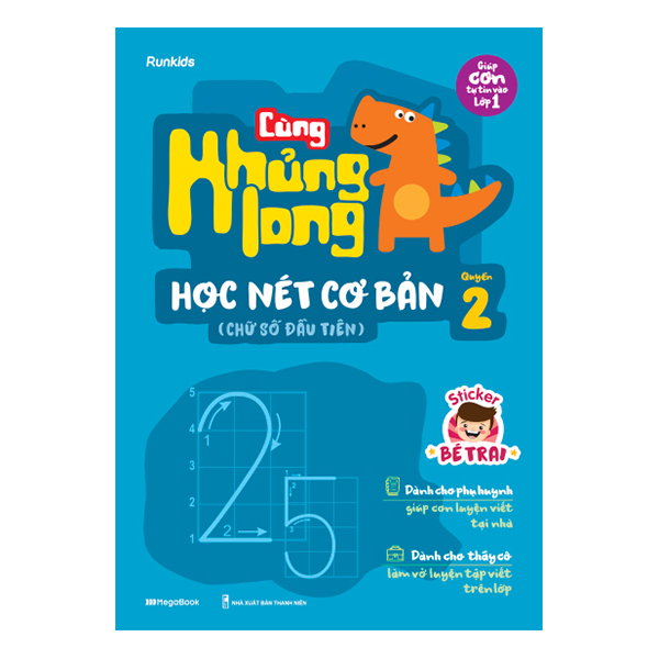 Combo 3 Cuốn Cùng Khủng Long Học Nét Cơ Bản - Bé Trai