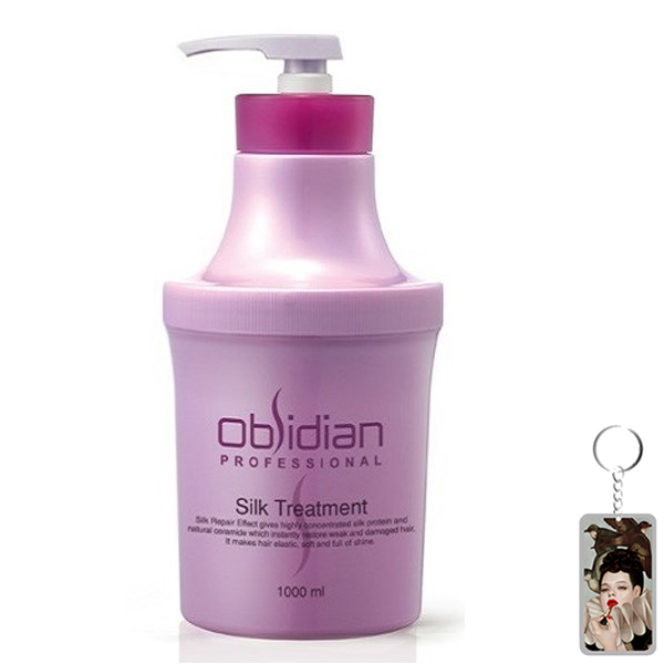 Hấp dầu dưỡng tóc siêu mềm mượt Obsidian Silk Treatment 1000ml tặng kèm móc khóa