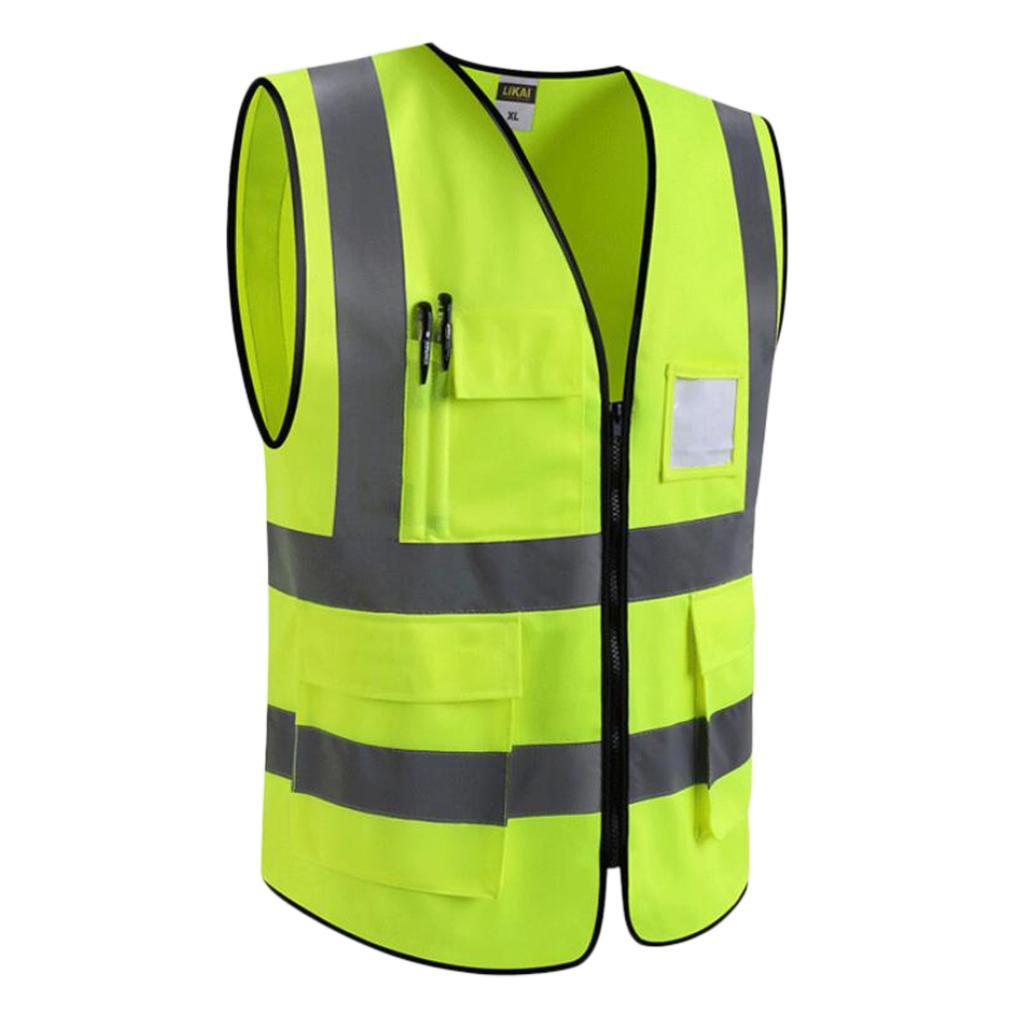 3xHigh Visibility Safety Vest Reflective Night Security Waistcoat L XL XXL