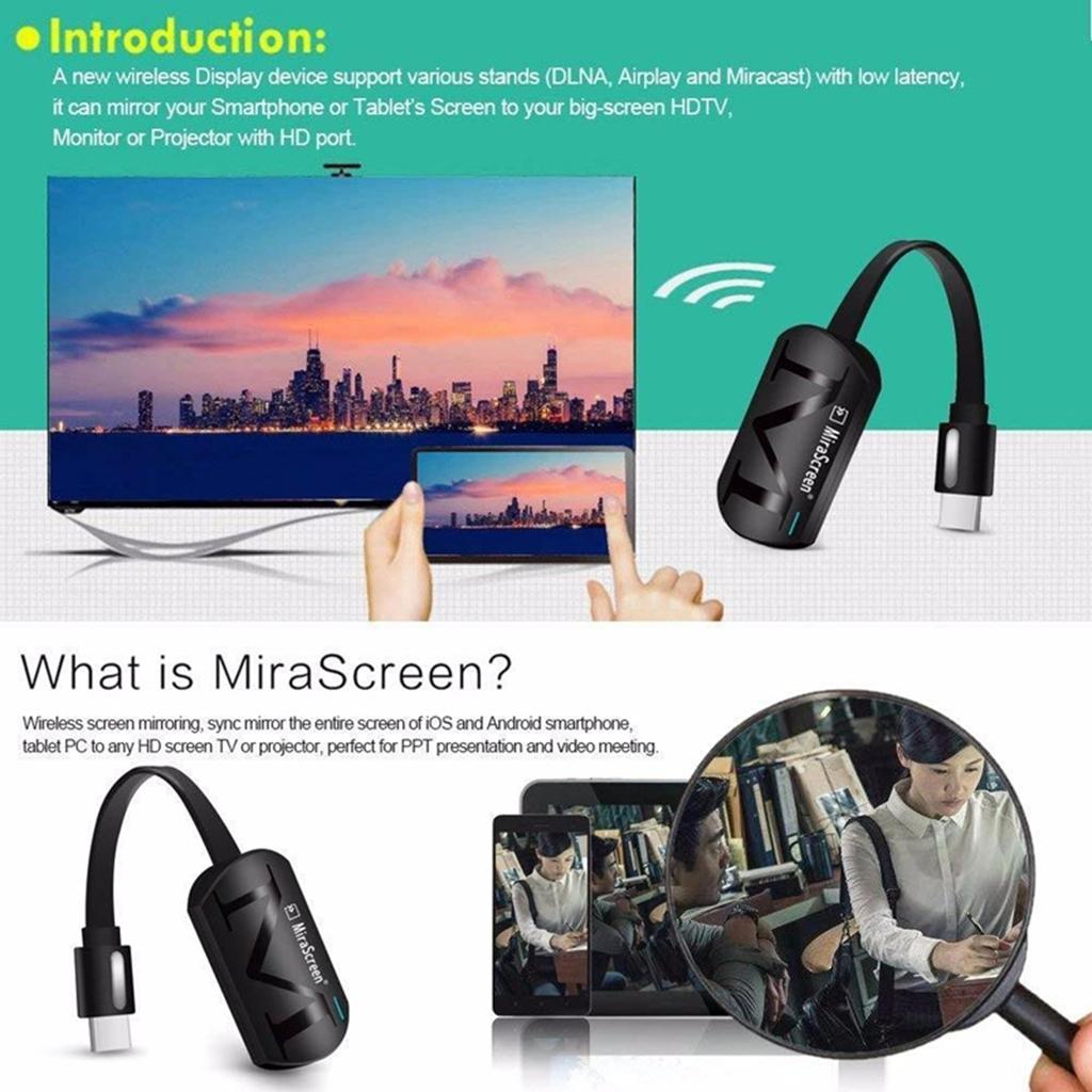 2.4G 4K WiFi Display Receiver Wireless HDMI TV Dongle For Android IOS
