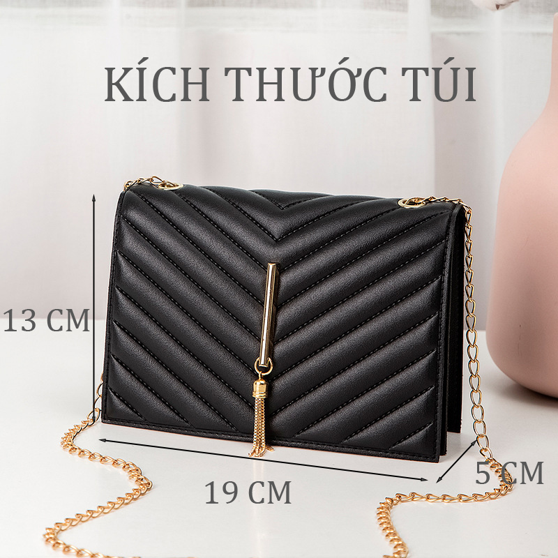 Túi Đeo Chéo Nữ Thời Trang Mới Gắn Tua Rua T101
