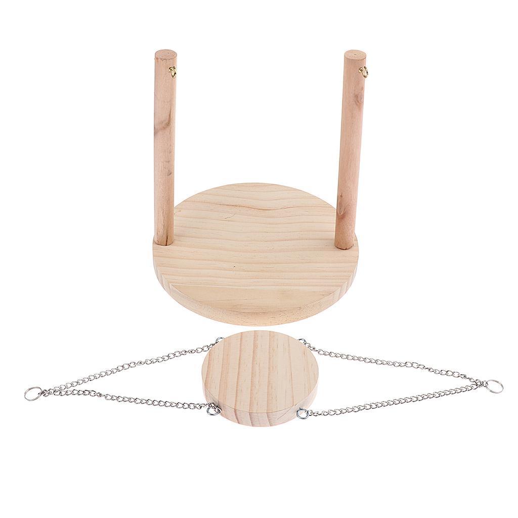 Wood Bird Perch Swing for Pet Parrot Canary Finch Pigeon Hamster Mice Gerbil