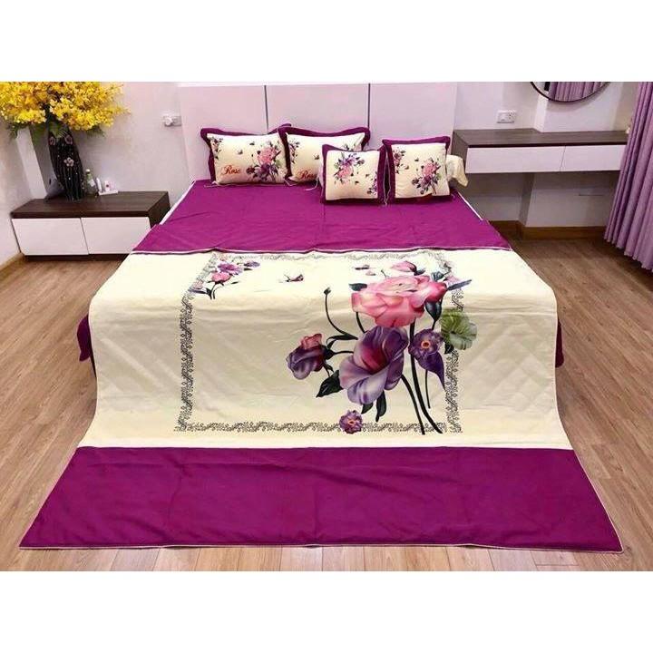 BỘ CHĂN GA COTTON HỌA TIẾT HOA