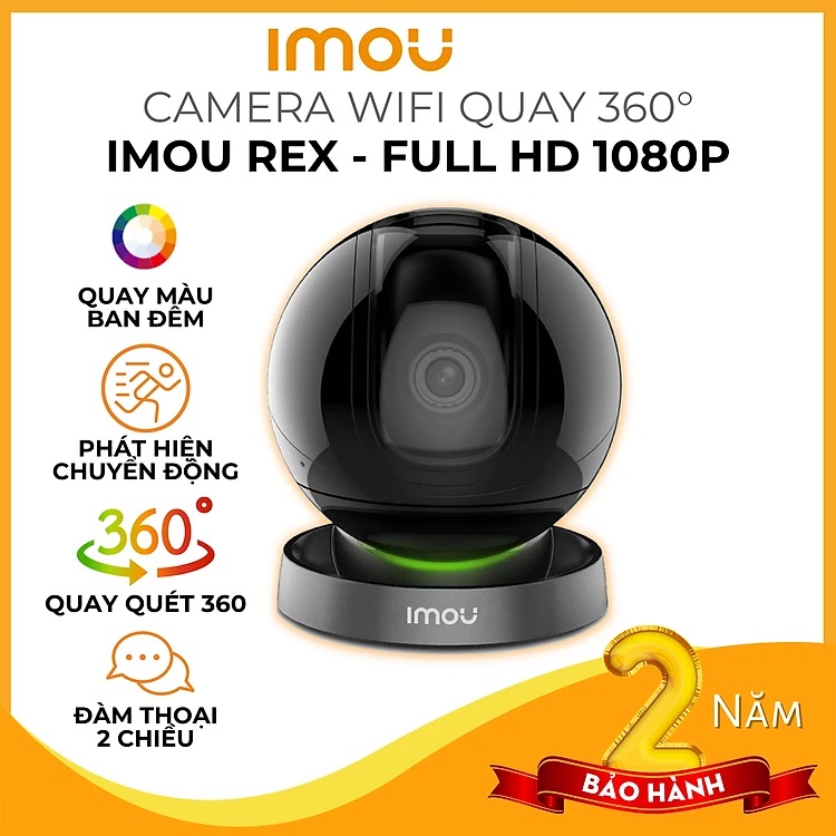 Hình ảnh Camera IMOU Rex, Camera Xoay 360, AI Phát hiện người, đàm thoại 2 chiều, có màu ban đêm 2MP/4MP - Hàng Chính Hãng