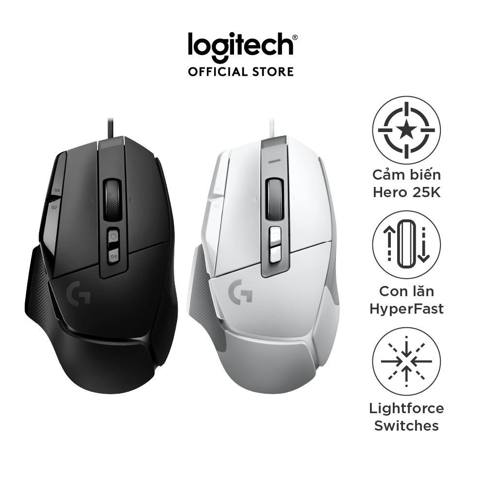 Chuột game có dây Logitech G502 X  – switch LIGHTFORCE hybrid, Cảm biến Hero 25K, 13 nút macro, tương thích Windows/Mac OS - Hàng chính hãng