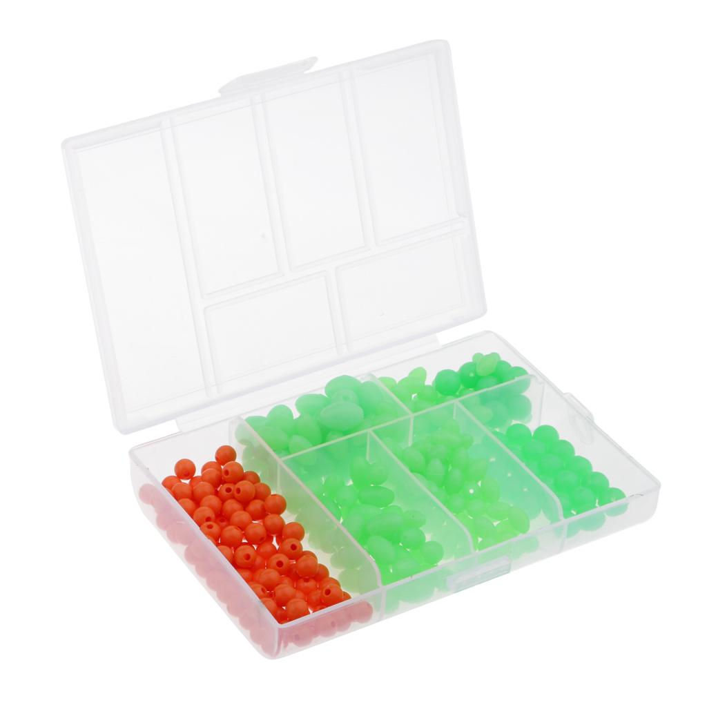 400pcs Luminous Hard Fishing Beads Rigs Lure Fly Tying Beads Suit
