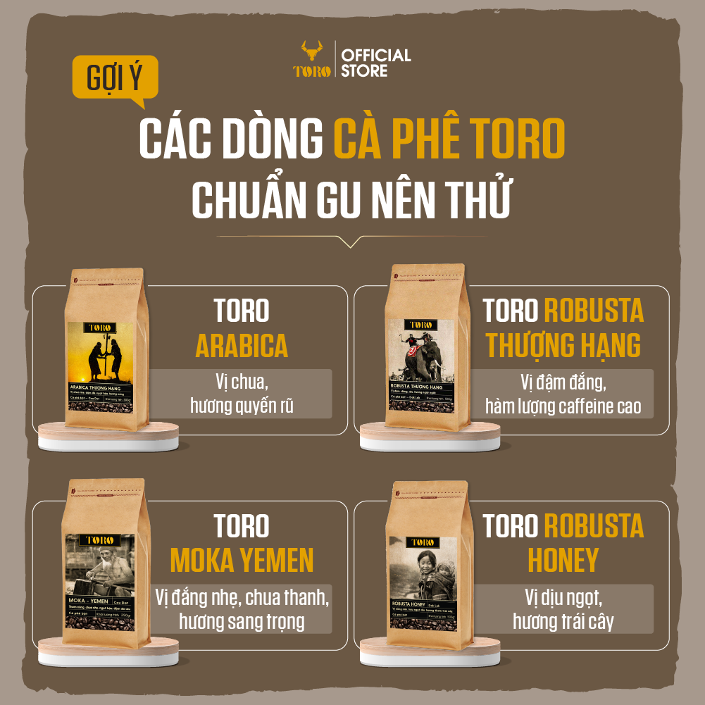 [500GR] Cà Phê Bột Toro Culi Robusta Nguyên Chất 100% | TORO FARM