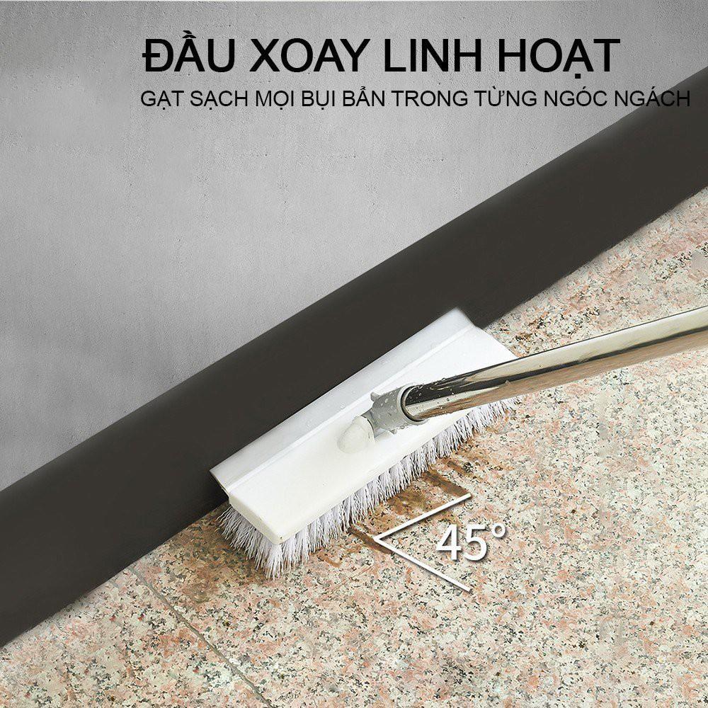 Cây Bàn Chải Chà Sàn Cán Inox Cây Chổi Chà Sàn Dài Từng Khúc Linh Hoạt Có Gạt Nước