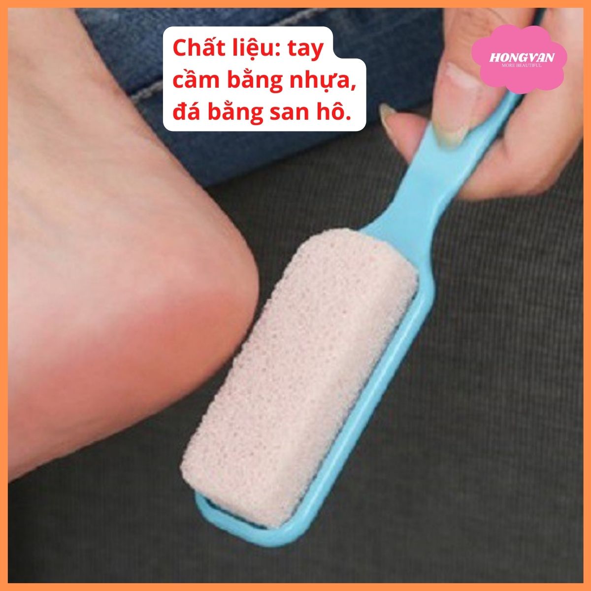 Bàn chải chà gót chân bằng đá san hô giúp loại bỏ các vết chai sần, xơ cứng phần gót chân