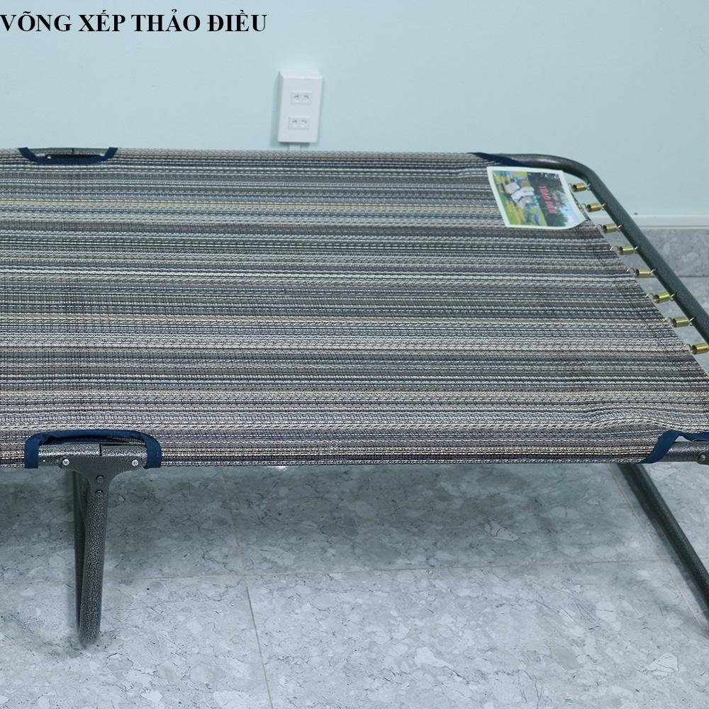 Giường xếp rộng 90cm vải lưới thổ cẩm khung sơn tĩnh điện cao cấp