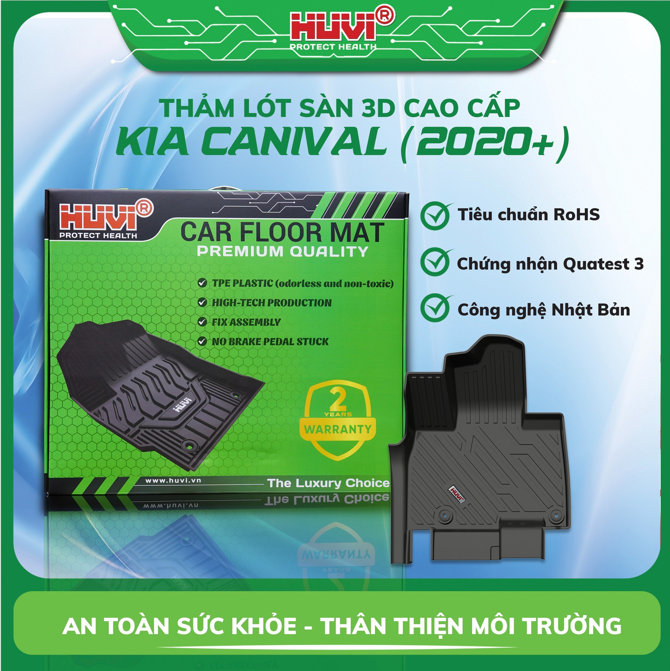 Thảm lót sàn ô tô 3D Kia Carnival 2020 - 2023 Nhựa TPE nguyên sinh cao cấp