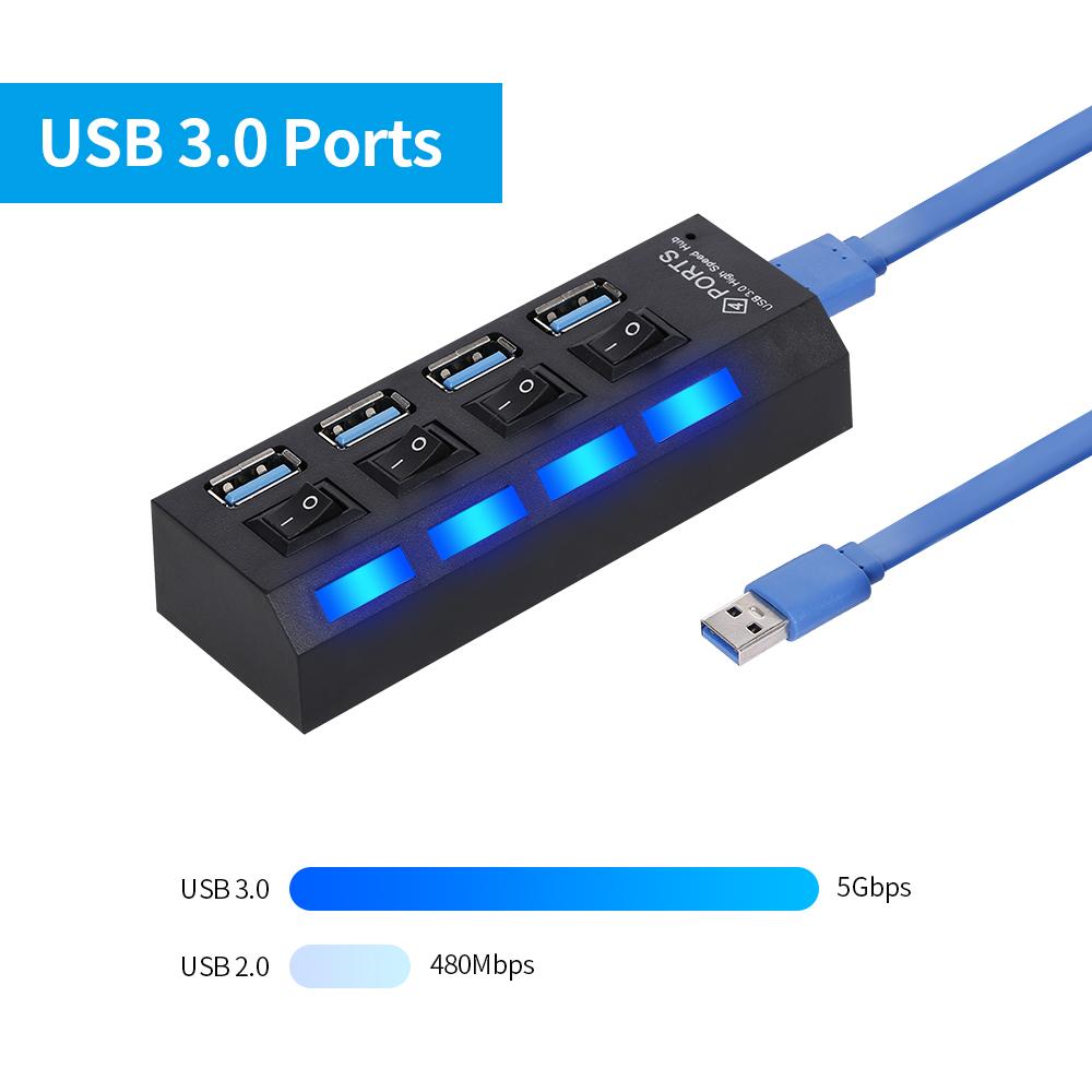 Bộ chia USB 1 ra 4 cổng 3.0 - Hub USB 4 Port 3.0