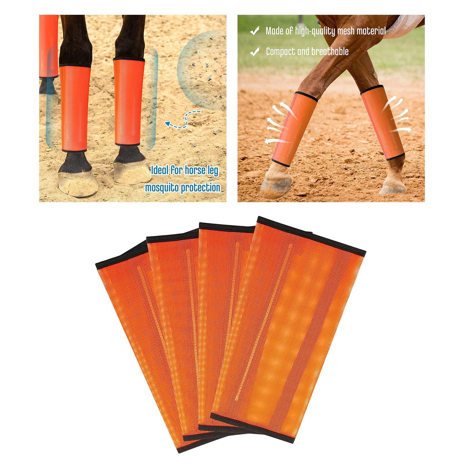 4Pcs Horse Mesh Fly Boots Fly Leggings for Preventing Flies Bites