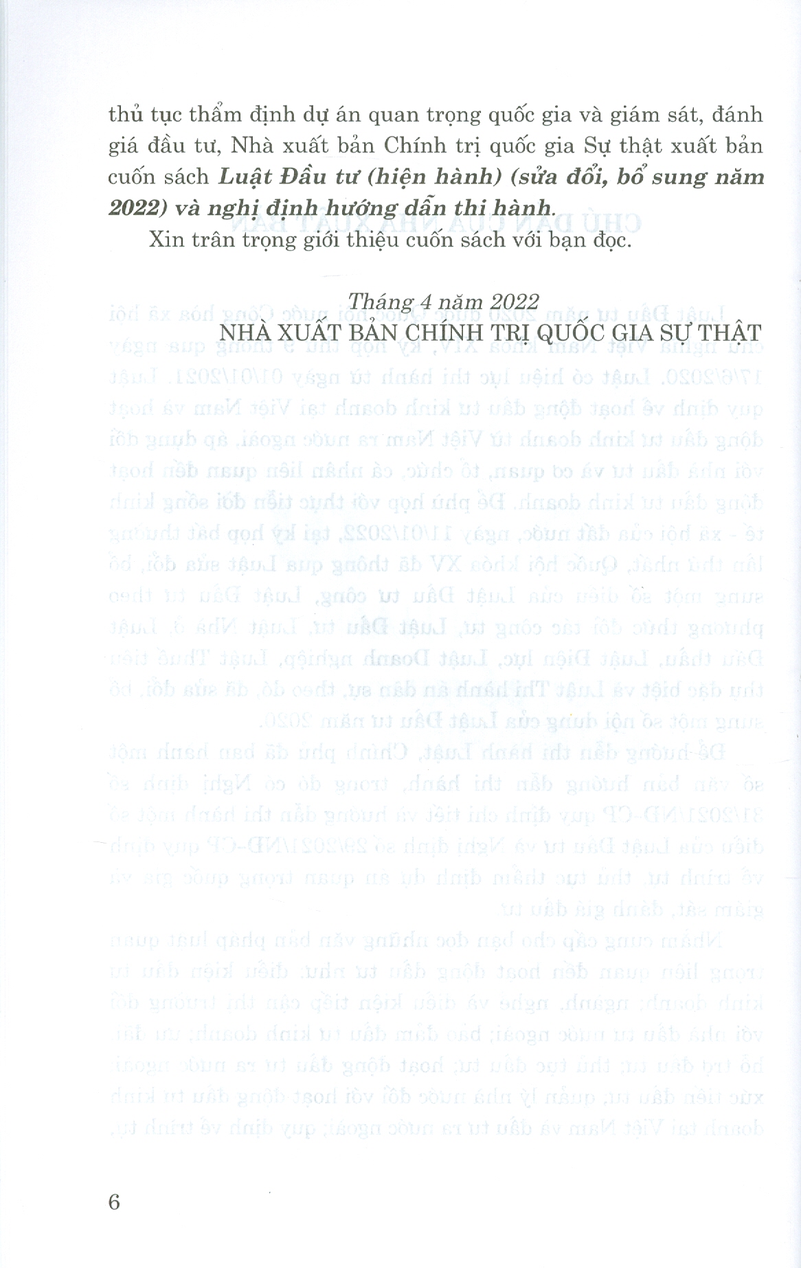 Luật Đầu Tư (Hiện Hành) (Sửa Đổi, Bổ Sung Năm 2022) Và Nghị Định Hướng Dẫn Thi Hành