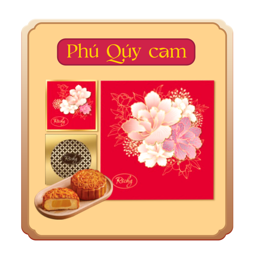 Bánh Trung Thu Richy - bộ Phú Qúy Đỏ hộp 4 bánh cao cấp