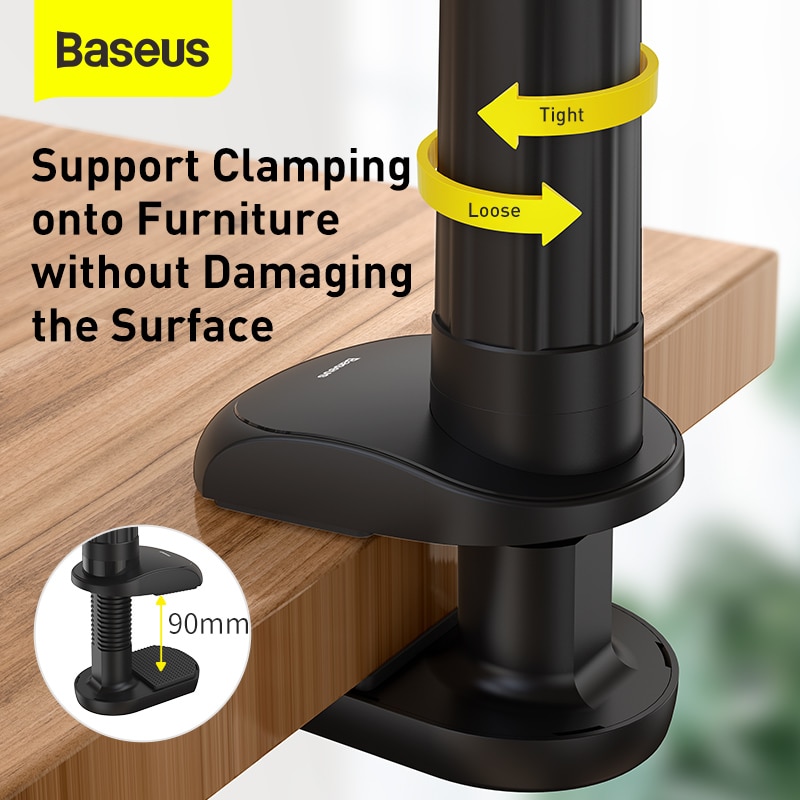 Giá đỡ điện thoại máy tính bảng dạng kẹp đa năng hiệu Baseus Oku Rotary thế hệ 2 Xoay 360 độ, giá kẹp chắc chắn, phù hợp nhiều tư thế người dùng, 4.7 inch đến 12.9 inch - hàng nhập khẩu