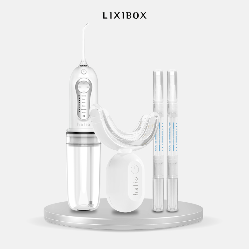 Combo Máy tăm nước cầm tay Cordless Oral Irrigator Và Máy Tẩy Trắng Răng Halio Blue Light Professional Teeth Whitening Enhancer