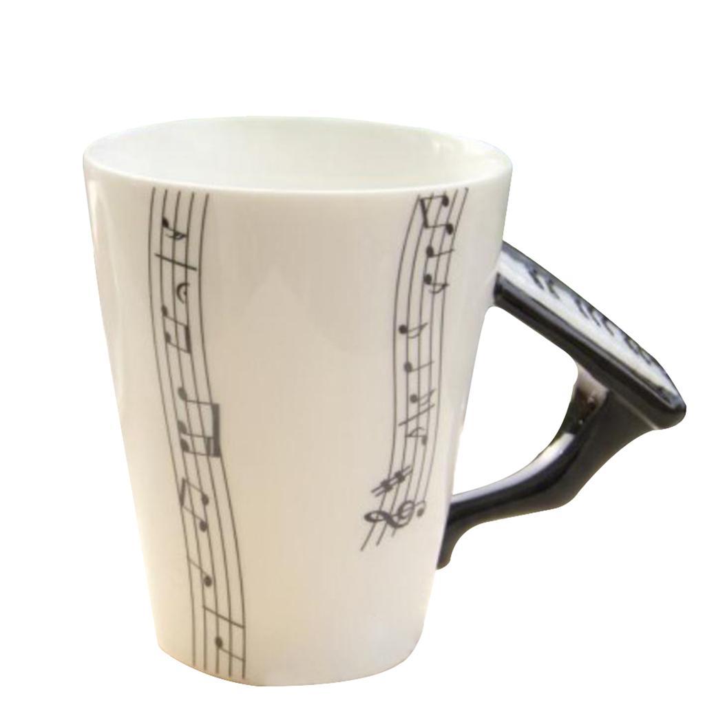 400ml Music Mug with Handle Coffee Cup Ceramic Cup Gift for Friend Guitar