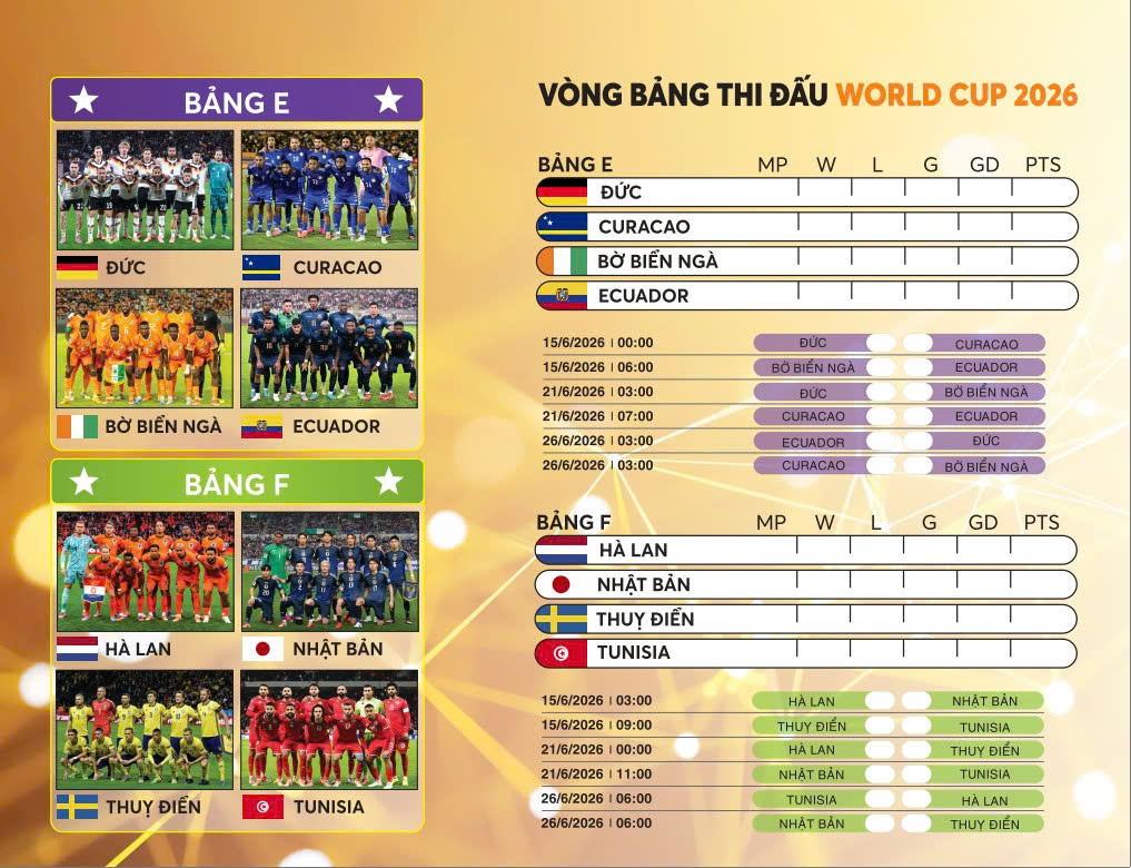 Lịch thi đấu World Cup 2026 Lịch Để Bàn đế chữ A (16x21cm) - ndbooks